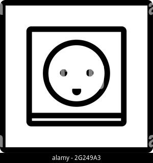 Symbol Für Elektrische Steckdose In Österreich. Bearbeitbares, Fett Formatischtes Umrisse-Design. Vektorgrafik. Stock Vektor