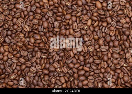 Geröstete Kaffeebohnen Hintergrund Stockfoto