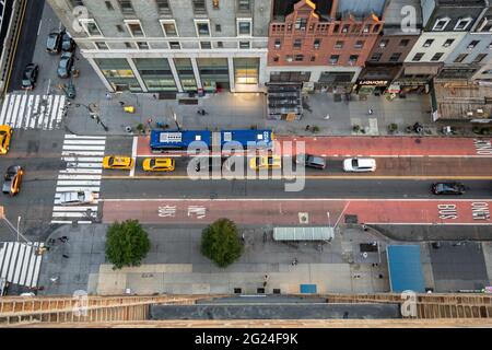 E. 34. Street Szene von oben in Murray Hill Viertel, New York City, USA 2021 Stockfoto