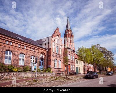 Stadtkirche in Roebel an der Mecklenburgischen Seenplatte Stockfoto