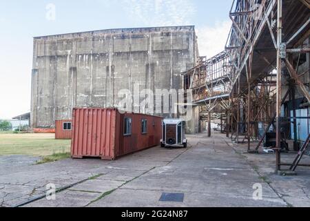 FRAY BENTOS, URUGUAY - 18. FEB 2015: Ehemalige Fleischfabrik, jetzt Museum der industriellen Revolution. Stockfoto