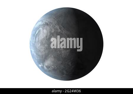 Exoplanet isoliert auf weißem Hintergrund. Elemente dieses Bildes wurden von der NASA eingerichtet. Hochwertige Fotos Stockfoto