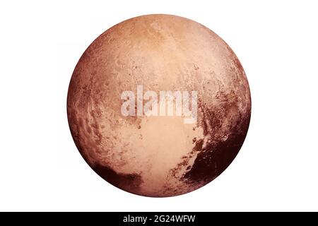 Planet Pluto isoliert auf weißem Hintergrund. Elemente dieses Bildes wurden von der NASA eingerichtet. Stockfoto