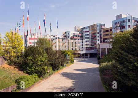 Europa, Luxemburg, Luxemburg-Stadt, Kirchberg, Europäisches Parlament (Adenauer-Gebäude) Stockfoto