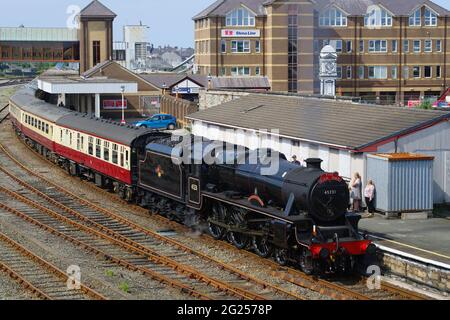 Dampflokomotive, 45231 The Sherwood Forester, Holyhead Station Stockfoto