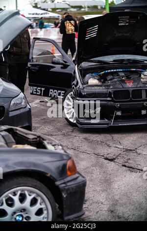 KIEW-15 MAI,2021: Klassischer BMW M3 E36 für Performance auf Drift und Car Show abgestimmt Stockfoto