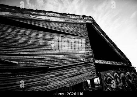Texturen aus einem verlassenen Haus Stockfoto