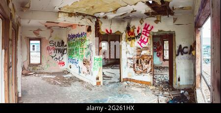 Texturen aus einem verlassenen Haus Stockfoto