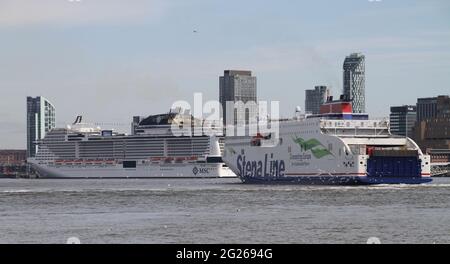 MSC Virtuoso Jungfernfahrt nach liverpool Stockfoto