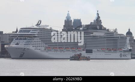 MSC Virtuoso Jungfernfahrt nach liverpool Stockfoto