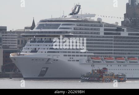 MSC Virtuoso Jungfernfahrt nach liverpool Stockfoto