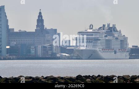 MSC Virtuoso Jungfernfahrt nach liverpool Stockfoto