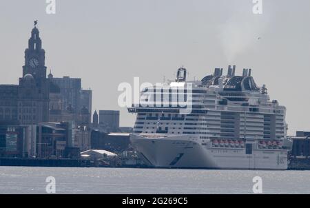 MSC Virtuoso Jungfernfahrt nach liverpool Stockfoto