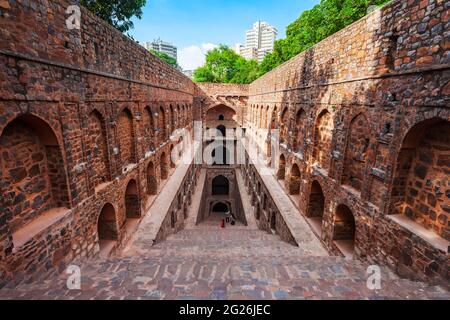 Agrasen KI Baoli oder Ugrasen KI Baodi ist ein historischer Schritt in der Nähe Des Connaught Place in Neu-Delhi, Indien Stockfoto