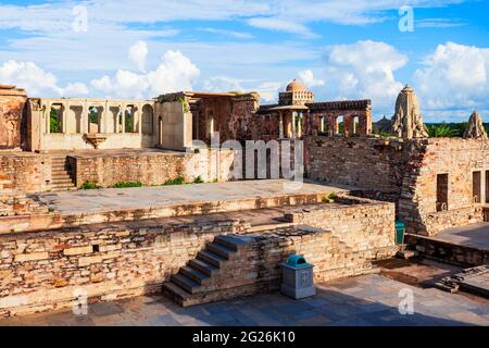 Kumbha Palace in Chittor Fort in Chittorgarh, Rajasthan, Bundesstaat Indien Stockfoto