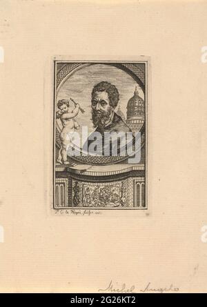 Porträt Michelangelos; Porträts italienischer Künstler. Porträt des italienischen Künstlers michelangelo. Stockfoto
