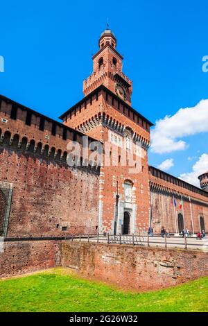 Sforza Schloss oder das Castello Sforzesco in Mailand Stadt im Norden von Italien. Stockfoto