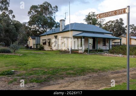 Die alte Polizeiwache und die Absperrung, Glenrower, Victoria Stockfoto