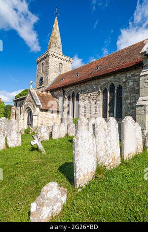 St. Mary's Church im Dorf Brading auf der Isle of Wisgt in England Stockfoto