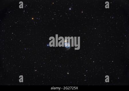 Messier 51, die Whirlpool-Galaxie in Canes Venatici. Stockfoto