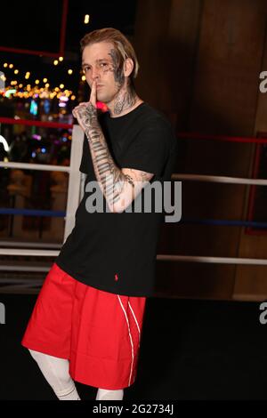 Atlantic City, NJ, USA. Juni 2021. Aaron Carter trainiert am 8. Juni 2021 im Showboat Hotel in Atlantic City, New Jersey, für das Lamar Odom gegen Aaron Carter Celebrity Boxing Match an diesem Freitag, 11. Juni Kredit: Star Shooter/Media Punch/Alamy Live News Stockfoto