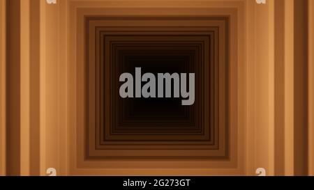 Abstrakte rechteckige Tunnelhöhle. 3D-Rendering-Illustration. Stockfoto