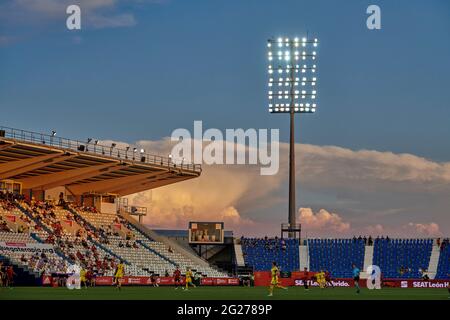 Leganes, Spanien. Juni 2021. Spieler aus Spanien und Litauen treten beim Freundschaftsspiel zwischen Spanien und Litauen am 8. Juni 2021 in Leganes, Spanien, an. Quelle: Pablo Morano/Xinhua/Alamy Live News Stockfoto