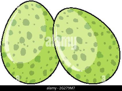 Zwei Dinosaurier-Eier im Cartoon-Stil isoliert auf weißem Hintergrund Illustration Stock Vektor