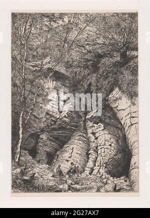 Belvaux Hole. Zwei Ruhestätte am Gap von Belvaux (Gouffre de Belvaux), wo der Fluss Lesse in den Höhlen verschwindet. Stockfoto