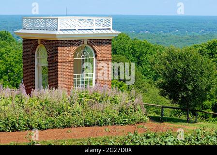 Der 'Gemüsegarten' in Monticello ist Teil des Anwesens von Thomas Jefferson, wo er eine Vielzahl von Gemüse anbaute, die noch heute dort angebaut wird. Stockfoto