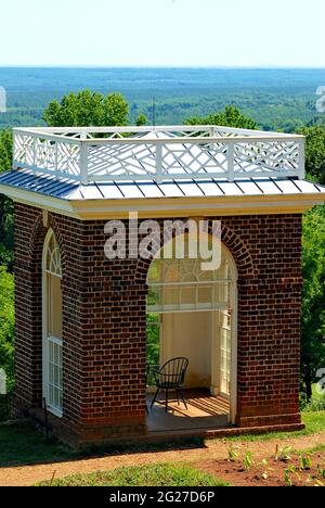 Der 'Gemüsegarten' in Monticello ist Teil des Anwesens von Thomas Jefferson, wo er eine Vielzahl von Gemüse anbaute, die noch heute dort angebaut wird. Stockfoto