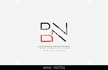 BN NB abstrakte Vektor-Logo-Monogramm-Vorlage Stock Vektor