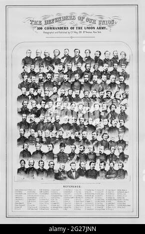 Porträts von 109 Offizieren der Union Army und der Union Navy, die im amerikanischen Bürgerkrieg dienten. Stockfoto