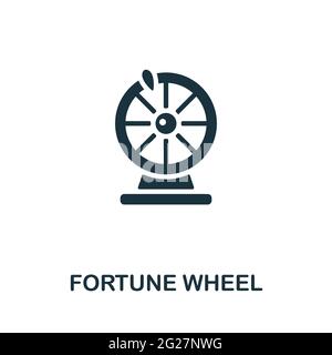 Fortune Wheel-Symbol. Monochromes einfaches Element aus der Wahrsagerkollektion. Creative Fortune Wheel Symbol für Web-Design, Vorlagen, Infografiken und Stock Vektor