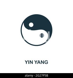 Yin Yang-Symbol. Monochromes einfaches Element aus der Wahrsagerkollektion. Creative Yin Yang Symbol für Web-Design, Vorlagen, Infografiken und vieles mehr Stock Vektor