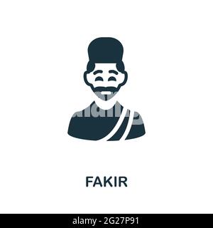 Fakir-Symbol. Monochromes einfaches Element aus der Wahrsagerkollektion. Kreatives Fakir-Symbol für Webdesign, Vorlagen, Infografiken und mehr Stock Vektor