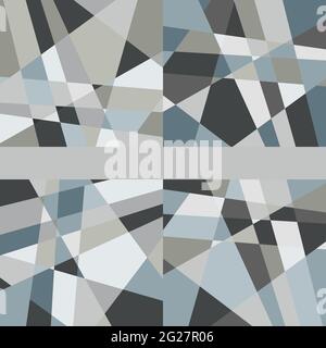 Geometrische Streifen in Vektorgrau. Abstraktes, sich wiederholendes Muster von sich schneidenden Linien Stock Vektor