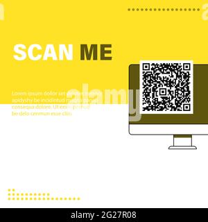 Scannen Sie mich auf der Landing Page. Symbol oder Emblem Stock Vektor