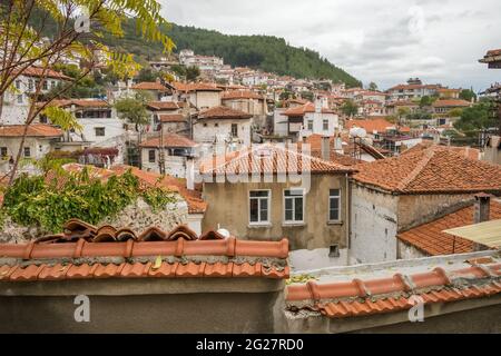 Alte Häuser in der Altstadt von Mugla, Türkei Stockfoto