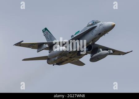 Ein US Marine Corps F/A-18D Hornet. Stockfoto