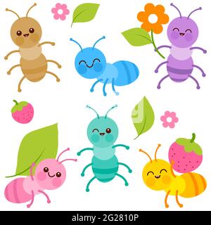 Niedliche bunte Baby Ameisen Wanzen. Stockfoto