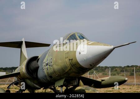 Die deutsche Luftwaffe F-104G Starfighter im Air Force Museum in Gatow, Deutschland. Stockfoto