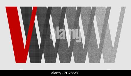 Grafik mit dem wiederholten Großbuchstaben V als Monogramm Stockfoto