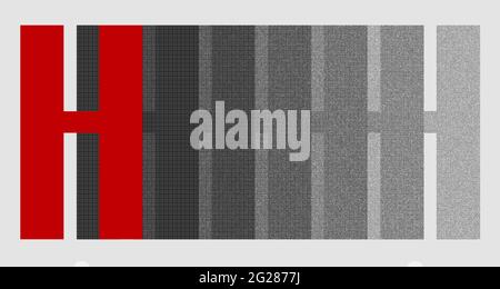 Grafik mit dem wiederholten Großbuchstaben H als Monogramm Stockfoto