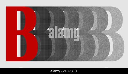Grafik mit dem wiederholten Großbuchstaben B als Monogramm Stockfoto
