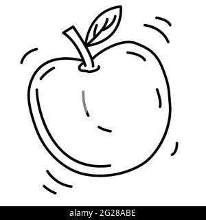 Wandern Abenteuer Apfel, Reise, Reise, Camping. Handgezeichnete Icon-Design, Umriss schwarz, Doodle Symbol Vektor-Symbol Stock Vektor