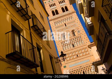 Mudejar Turm von St. Martín, Torre Mudejar de San Martín, Teruel, Aragón, Spanien, Europa Stockfoto