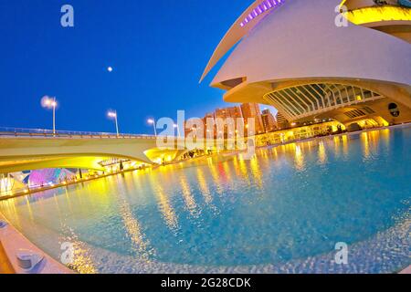 Monteolivete-Brücke, Stadt der Künste und Wissenschaften, Valencia, Comunidad Valenciana, Spanien, Europa Stockfoto