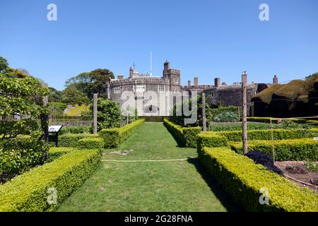 Blick auf den Kitchen Garden im Walmer Castle, Walmer, Deal, Kent Stockfoto