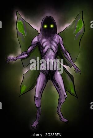 Illustration des Mothman Stockfoto